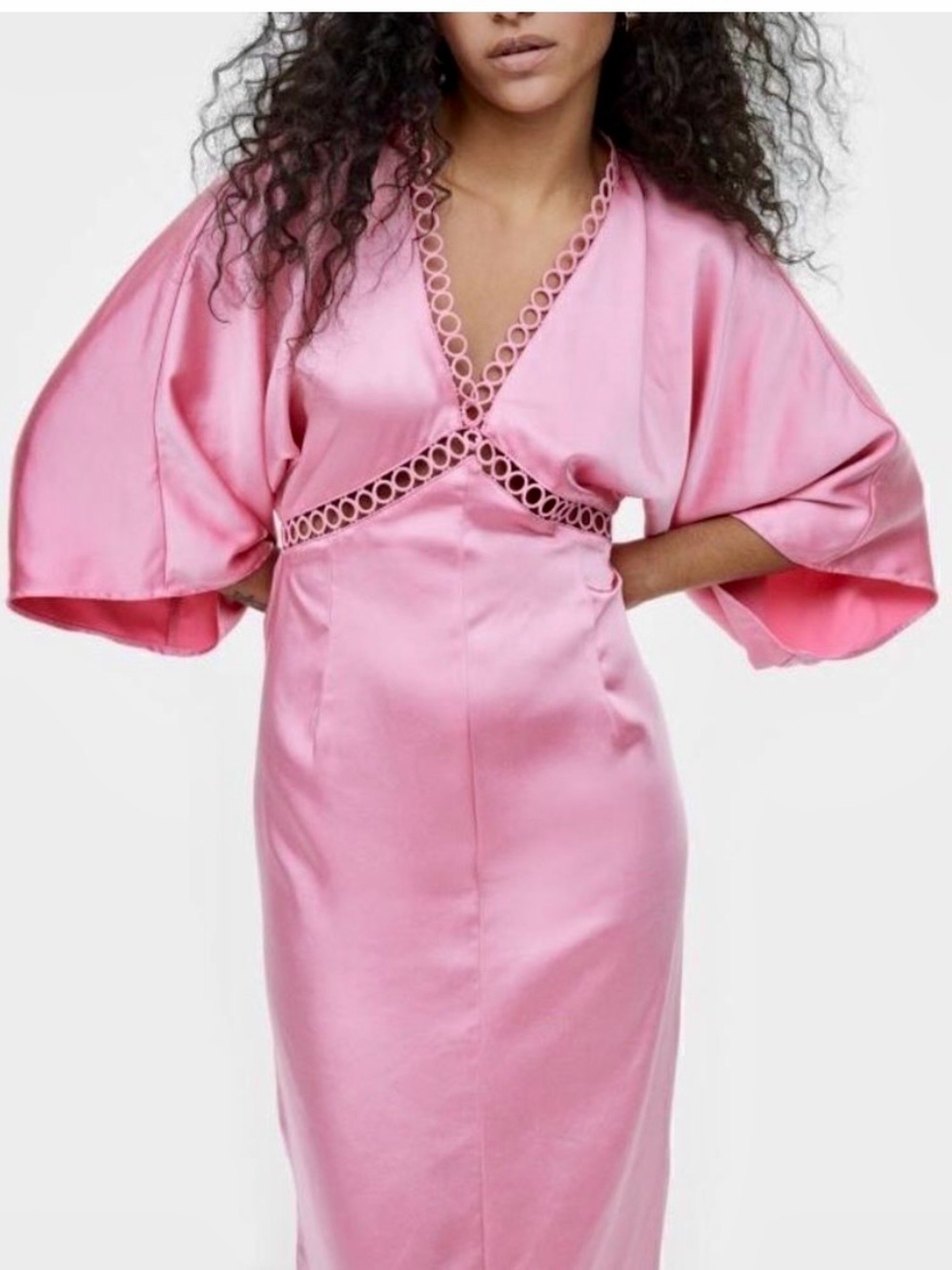 H&M Pink Satin Maxi Dress